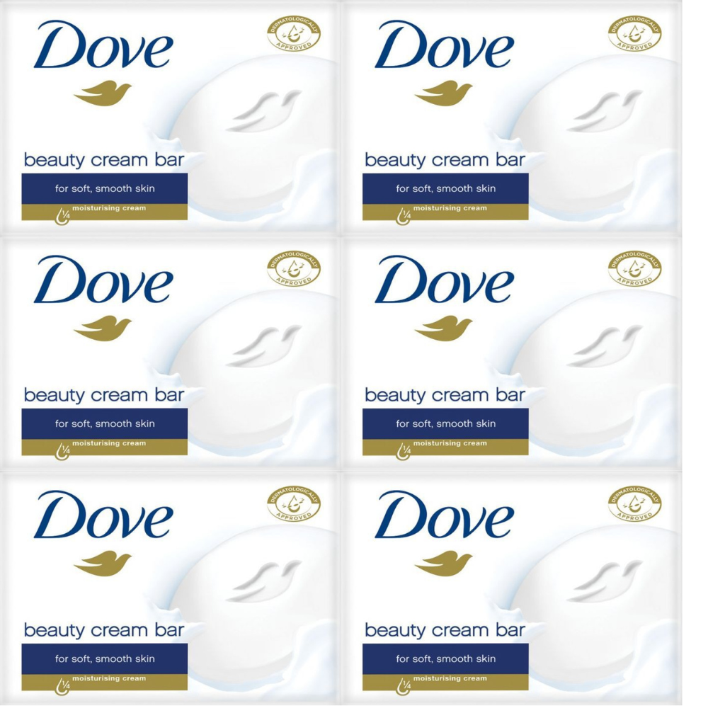 Dove Beauty Cream Bar Soap For Soft Skin 90g pack of 6